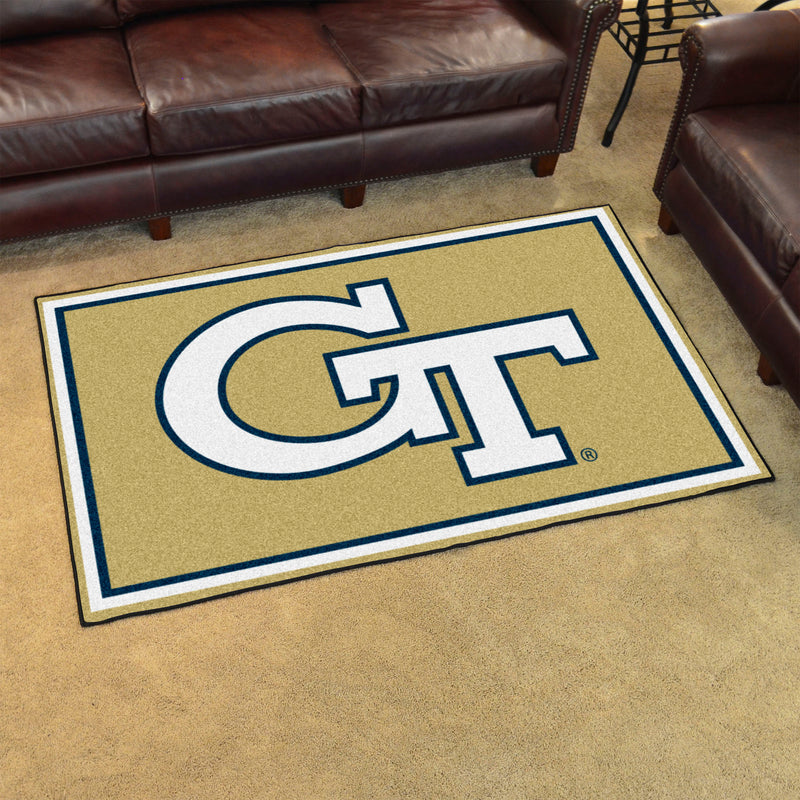 Georgia Tech Collegiate 4x6 Plush Rug