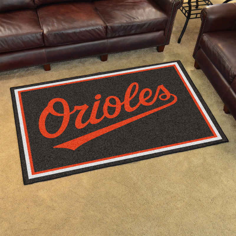 Baltimore Orioles MLB 4x6 Plush Rugs