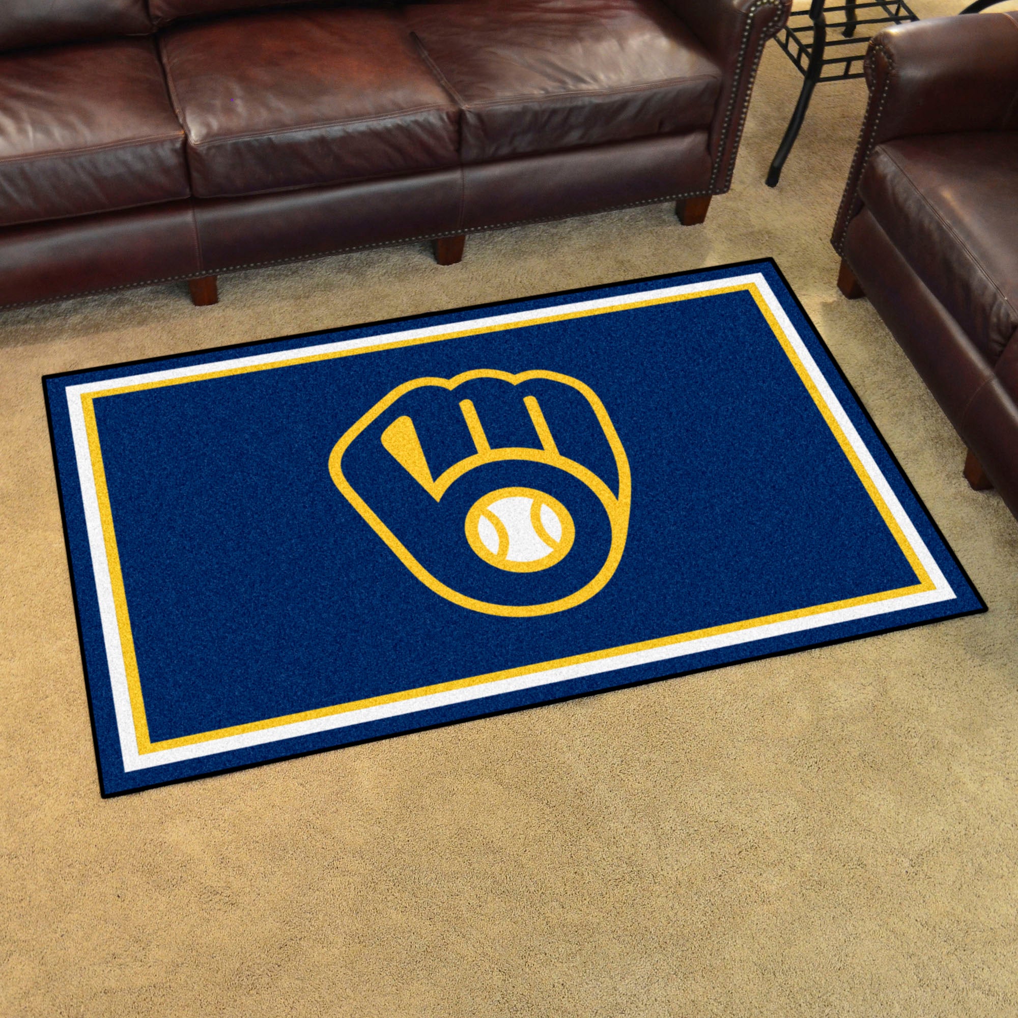Milwaukee Brewers MLB 4x6 Plush Rugs | Made in the USA