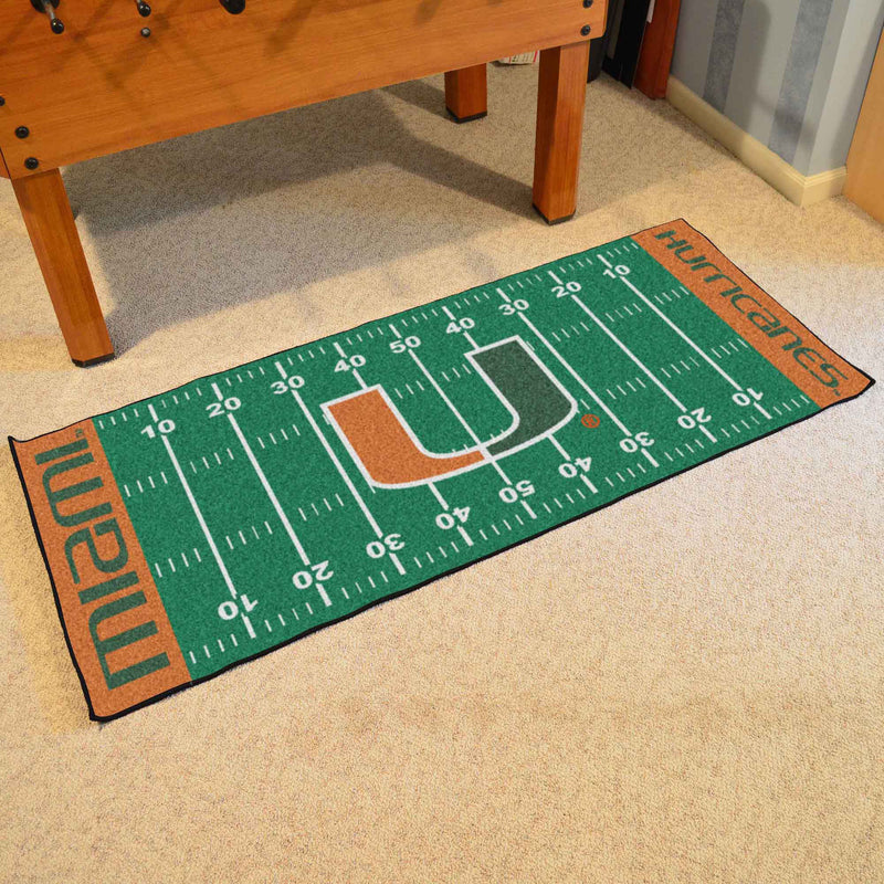 University of Miami Collegiate Football Field Runner Mat