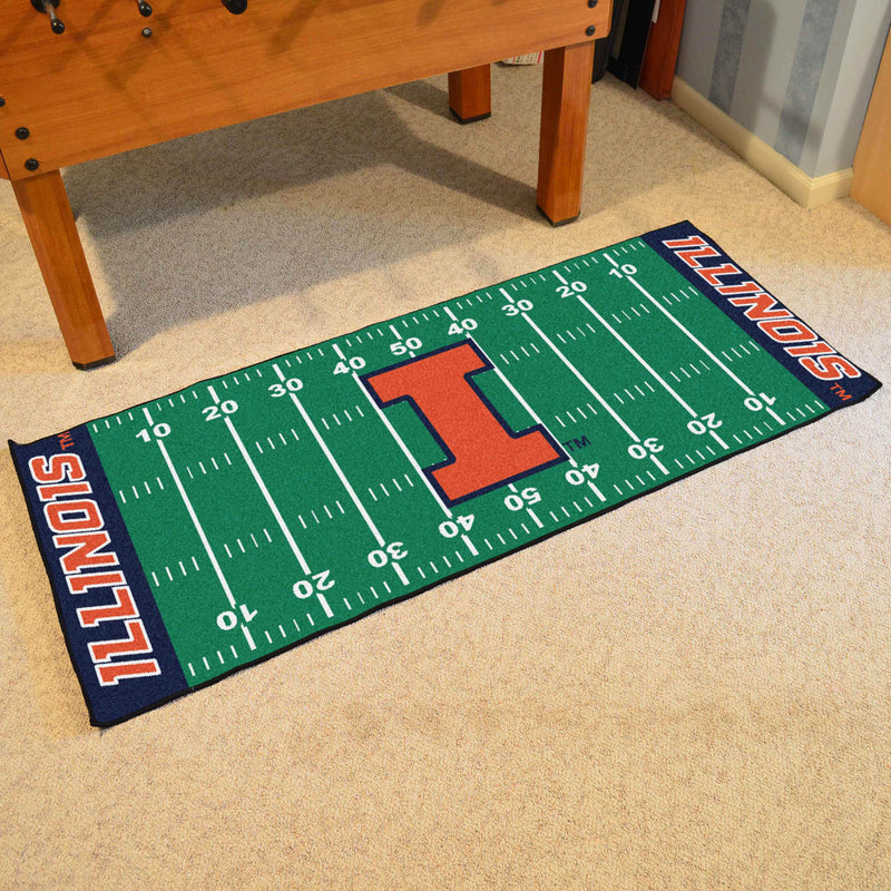 University of Illinois Collegiate Football Field Runner Mat