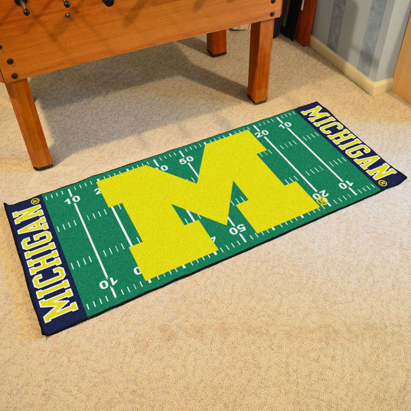 University of Michigan Collegiate Football Field Runner Mat