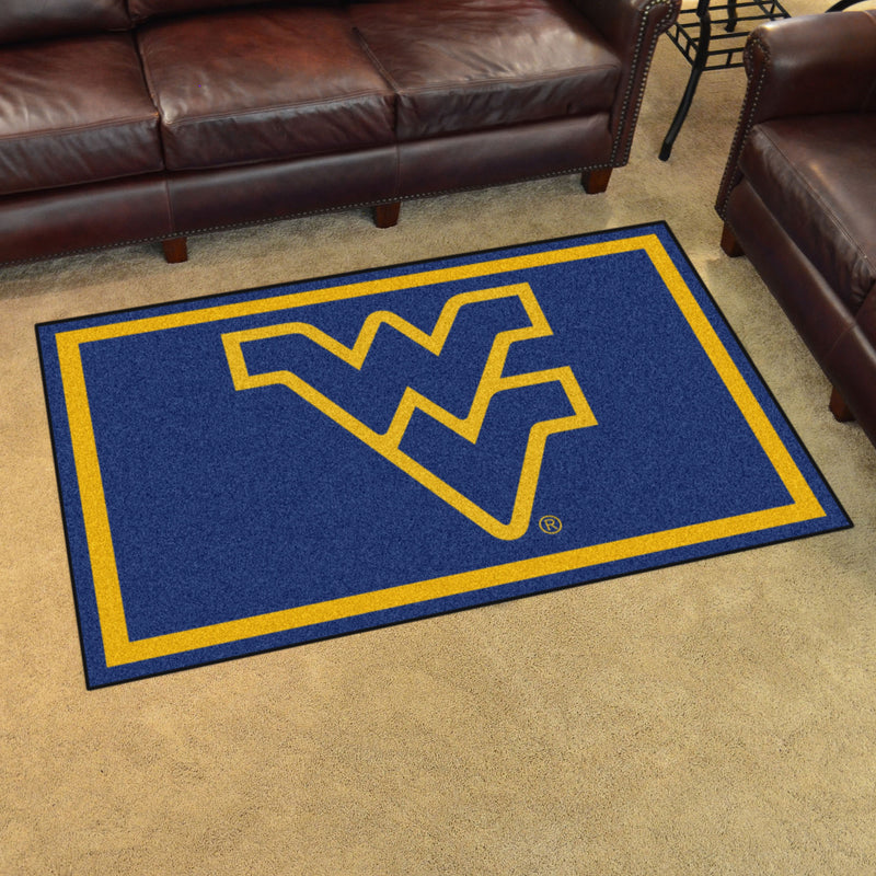 West Virginia University Collegiate 4x6 Plush Rug