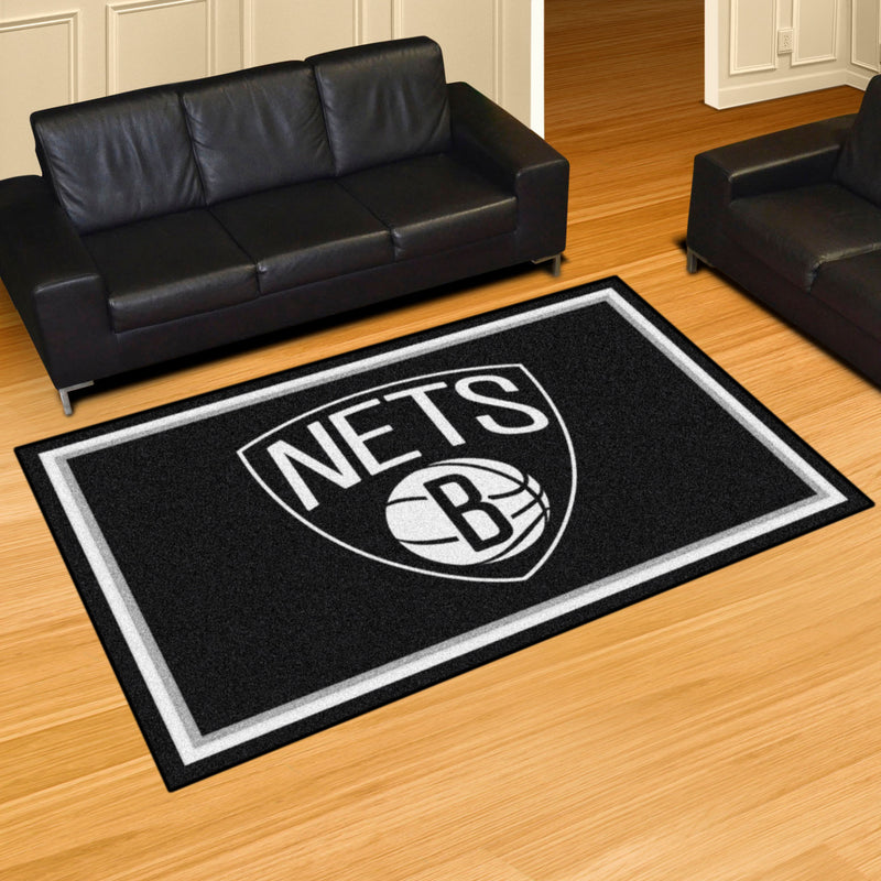 Brooklyn Nets NBA 5x8 Plush Rug
