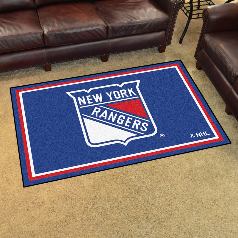 New York Rangers NHL 4x6 Plush Rug