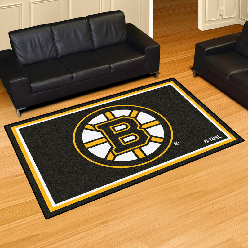 Boston Bruins NHL 5x8 Plush Rug
