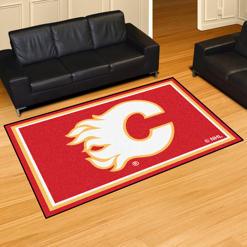 Calgary Flames NHL 5x8 Plush Rug