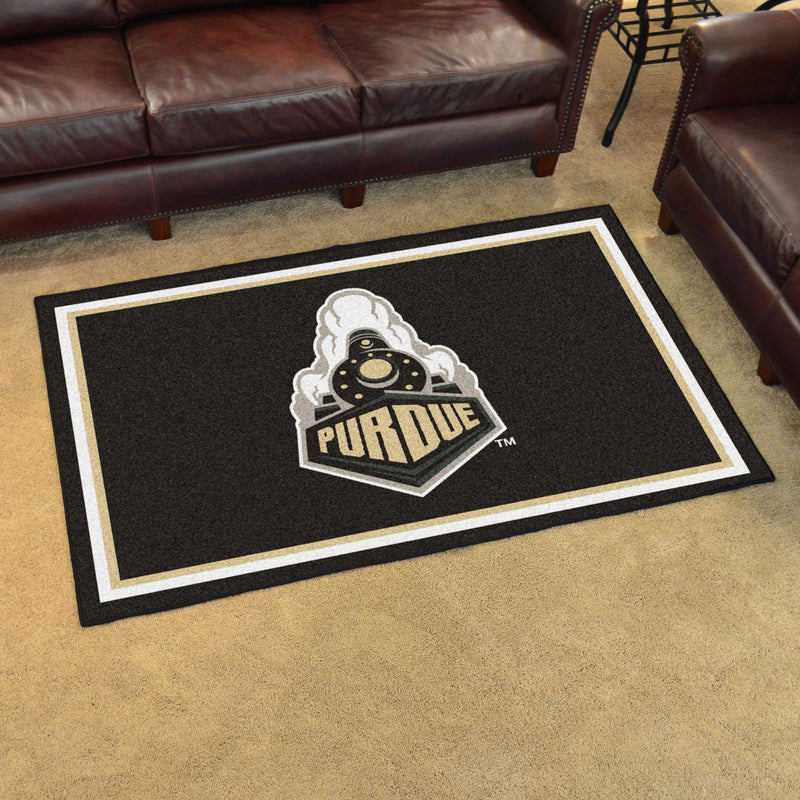 Purdue University Train Collegiate 4x6 Plush Rug