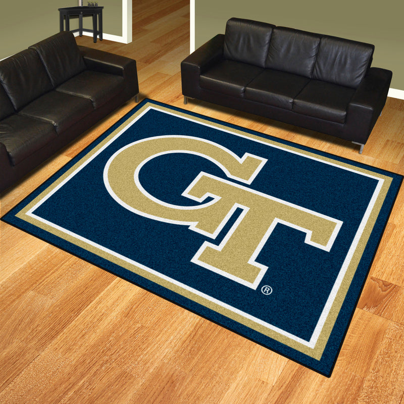 Georgia Tech Collegiate 8x10 Plush Rug