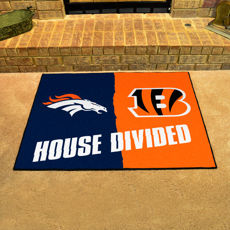 House Divided - Broncos / Bengals NFL Mats