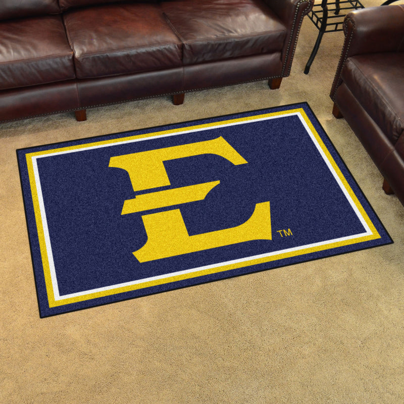 East Tennessee State University Collegiate 4x6 Plush Rug