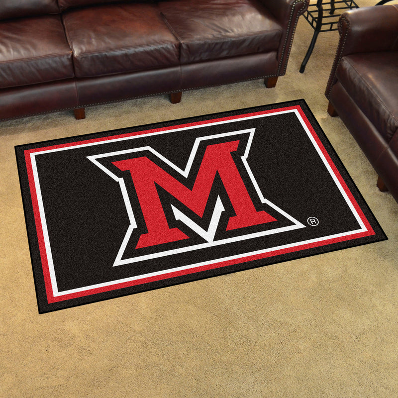 Miami University Ohio Collegiate 4x6 Plush Rug