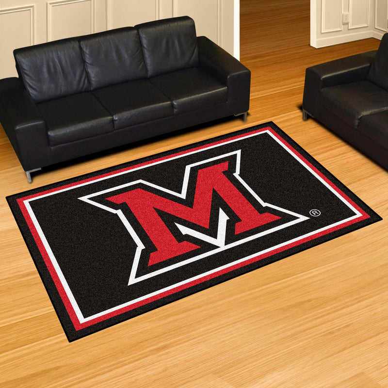 Miami University Ohio Collegiate 5x8 Plush Rug