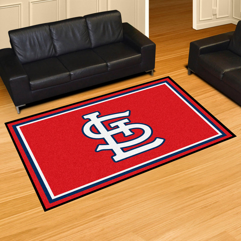 St. Louis Cardinals Caps MLB 5x8 Plush Rugs