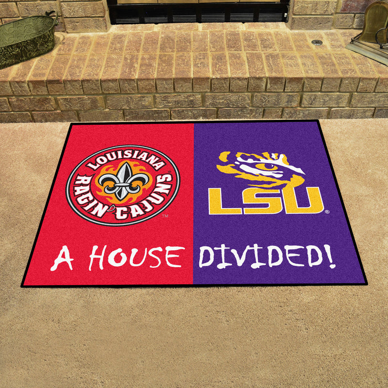 House Divided - Louisiana Lafayette / LSU Collegiate Mat