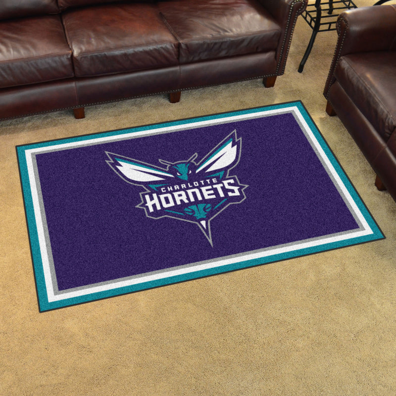 Charlotte Hornets NBA 4x6 Plush Rug
