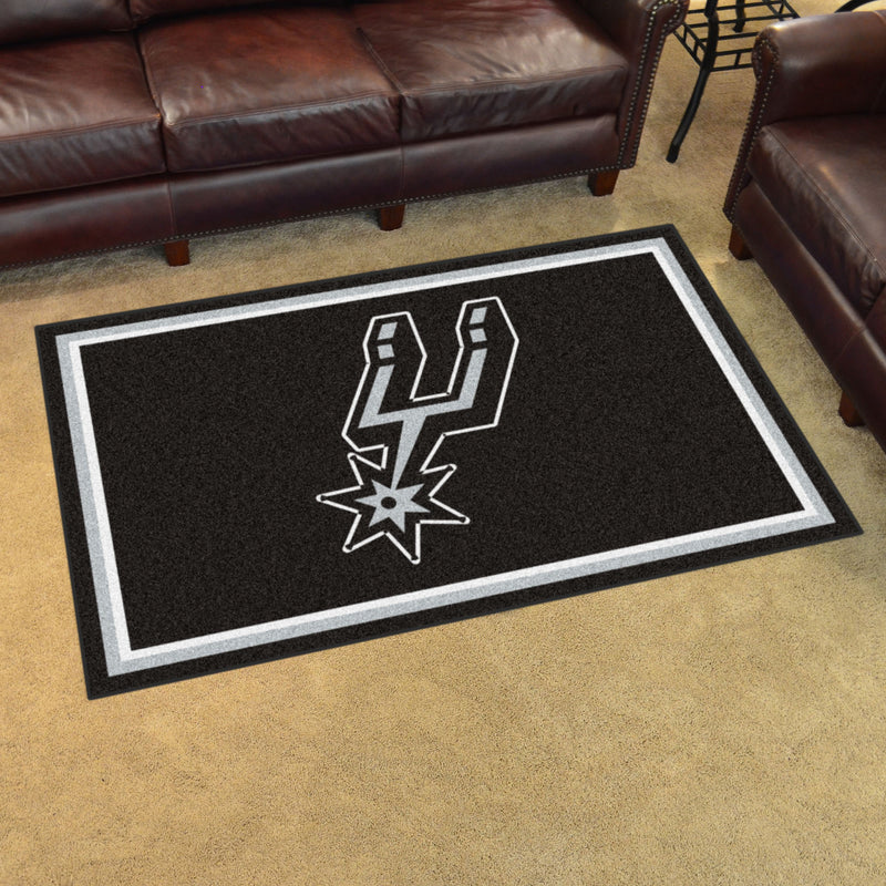 San Antonio Spurs NBA 4x6 Plush Rug