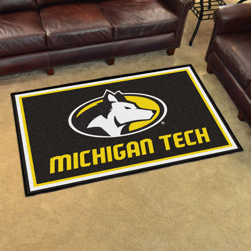 Michigan Tech University Collegiate 4x6 Plush Rug