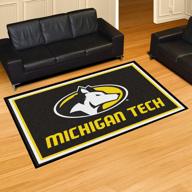 Michigan Tech University Collegiate 5x8 Plush Rug