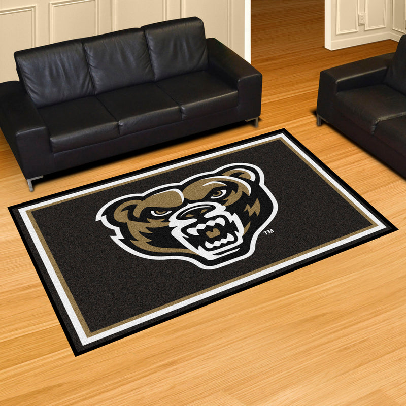 Oakland University Collegiate 5x8 Plush Rug