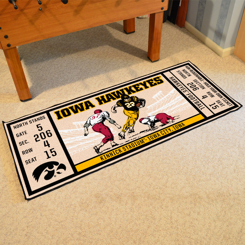 University of Iowa Collegiate Ticket Runner Mat