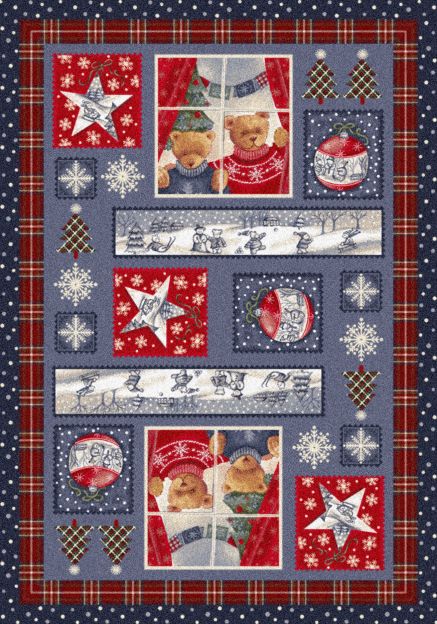 Christmas Cuddles Beary Holiday Collection Area Rug