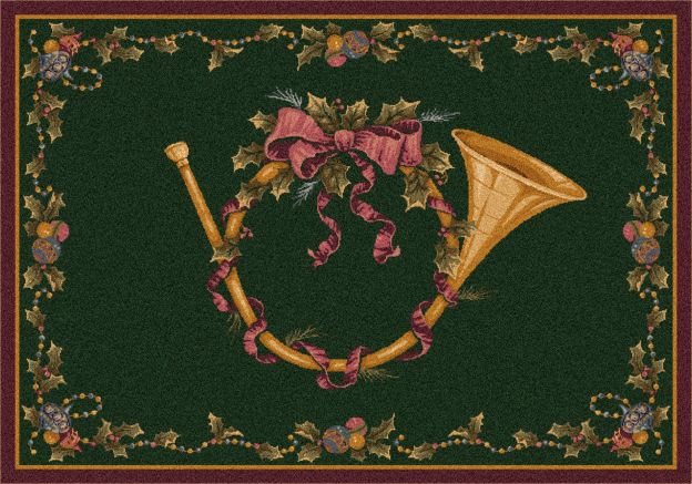 French Horn Garland Holiday Collection Area Rug