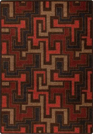 Junctions Red Umber Mix & Mingle Collection Area Rug