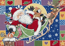 Patchwork Santa Atlantic Holiday Collection Area Rug