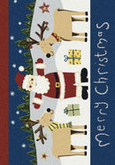 Santa Deer Kringle Holiday Collection Area Rug