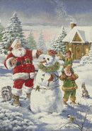 Santa's Friends Blue Sky Holiday Collection Area Rug