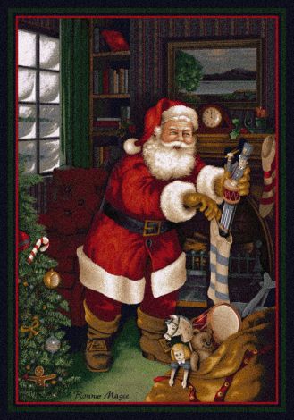 Santa's Visit Kris Kringle Holiday Collection Area Rug