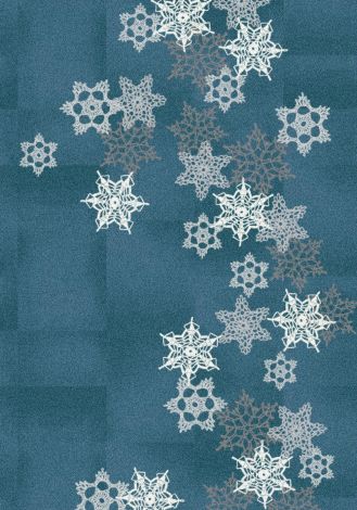 Snowfall Arctic Blue Holiday Collection Area Rug