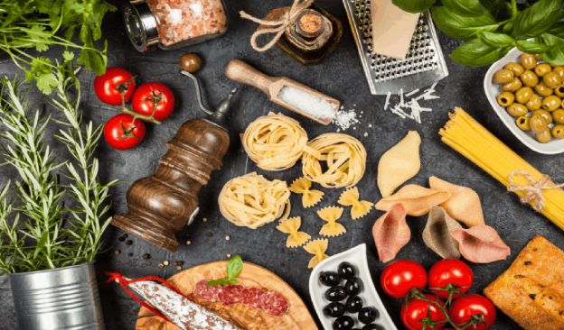 Italian Cuisine Ingredients Mat
