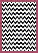 Vibe Border Pink Black & White Collection Area Rug