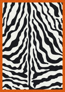 Zebra Glam Tangerine Black amp; White Collection Area Rug